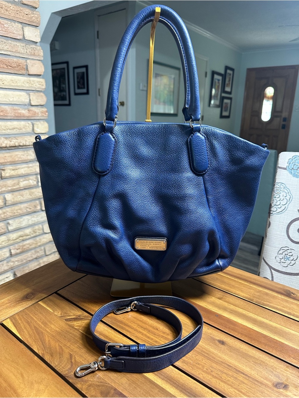 Marc By Marc Jacobs Classic Q Navy Blue Leather Shoulder Bag